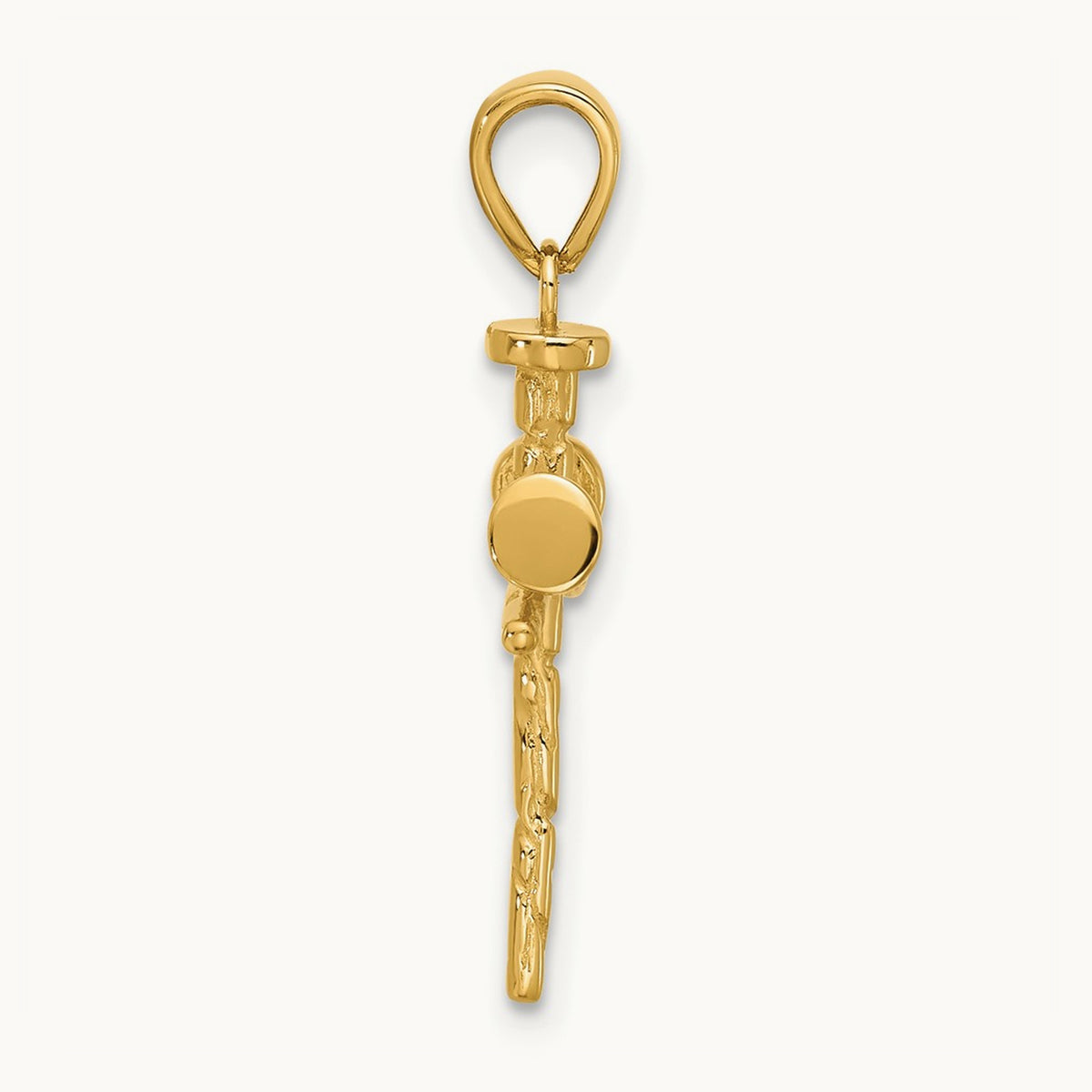 Polished and Textured Nails Cross Pendant — 26.5mm