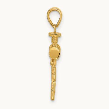 Polished and Textured Nails Cross Pendant — 26.5mm
