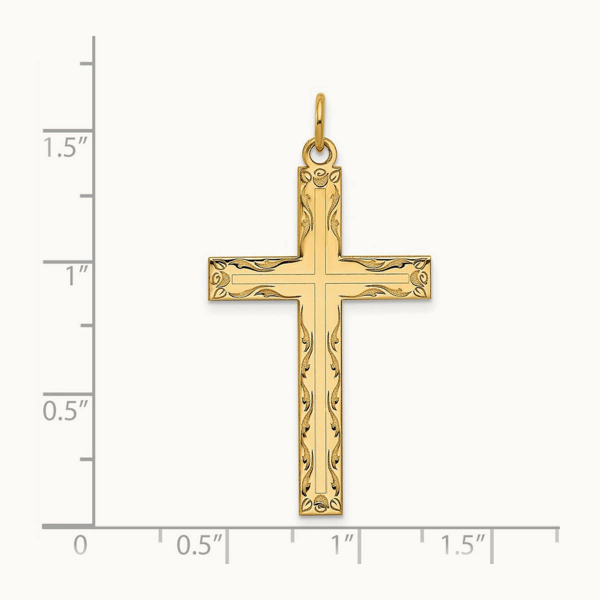Laser Designed Cross Pendant, 14K
