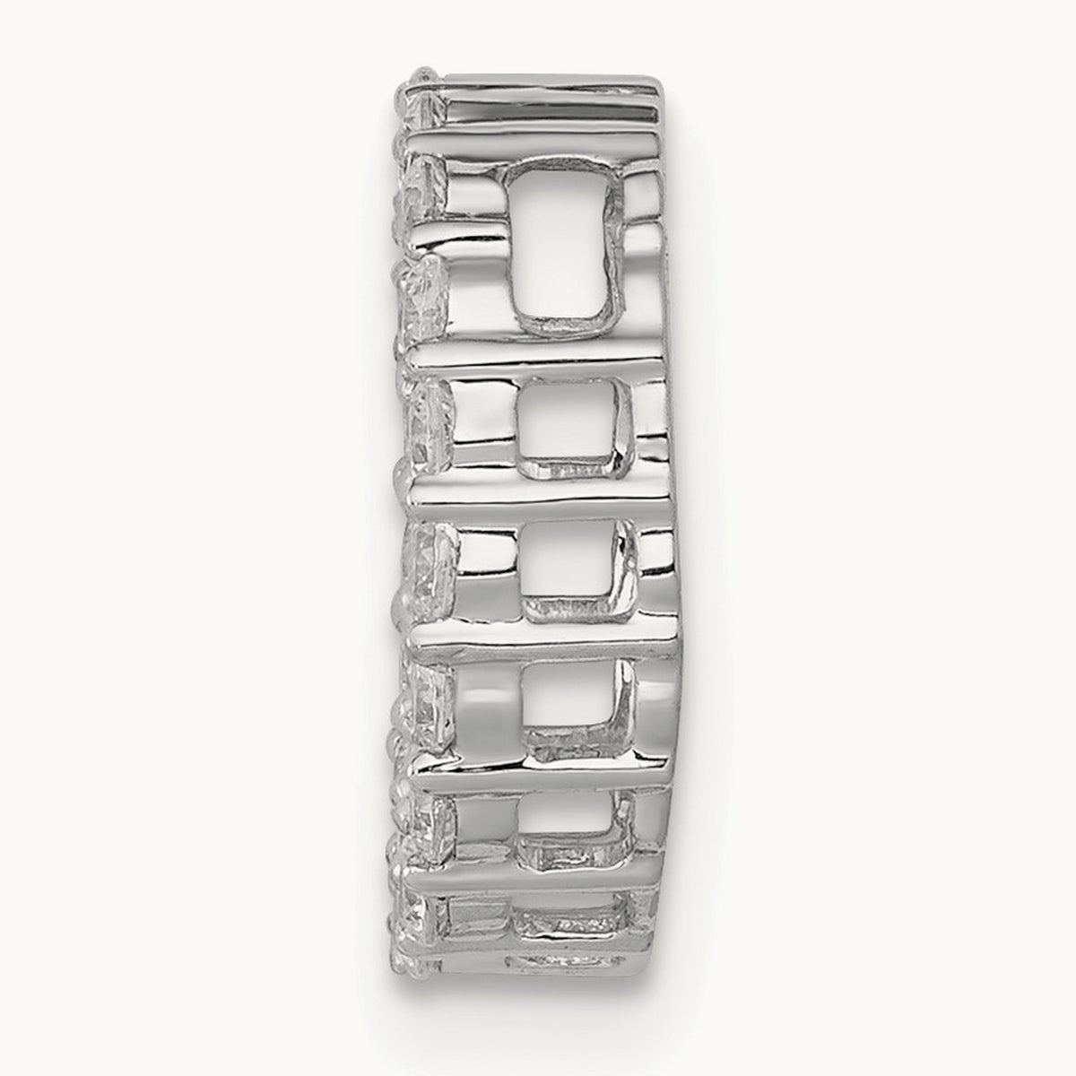 Diamond Circle Chain Slide — 14K White Gold, 15mm