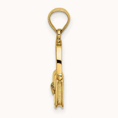 3-D Moveable Polished Purse Charm, 14K