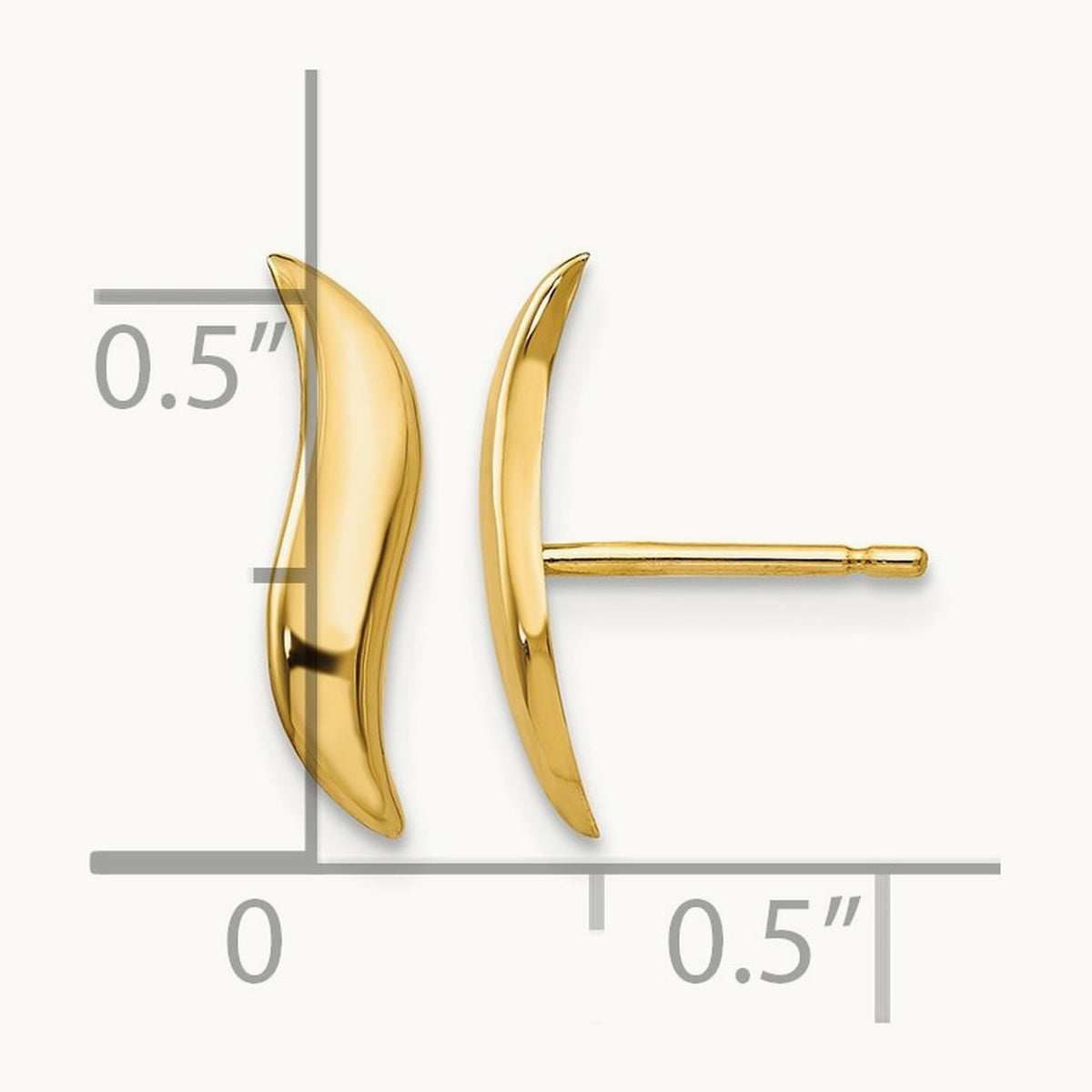 Polished Fancy Post Earrings, 14K