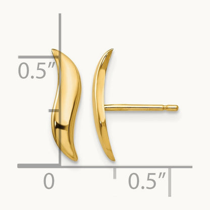 Polished Fancy Post Earrings, 14K