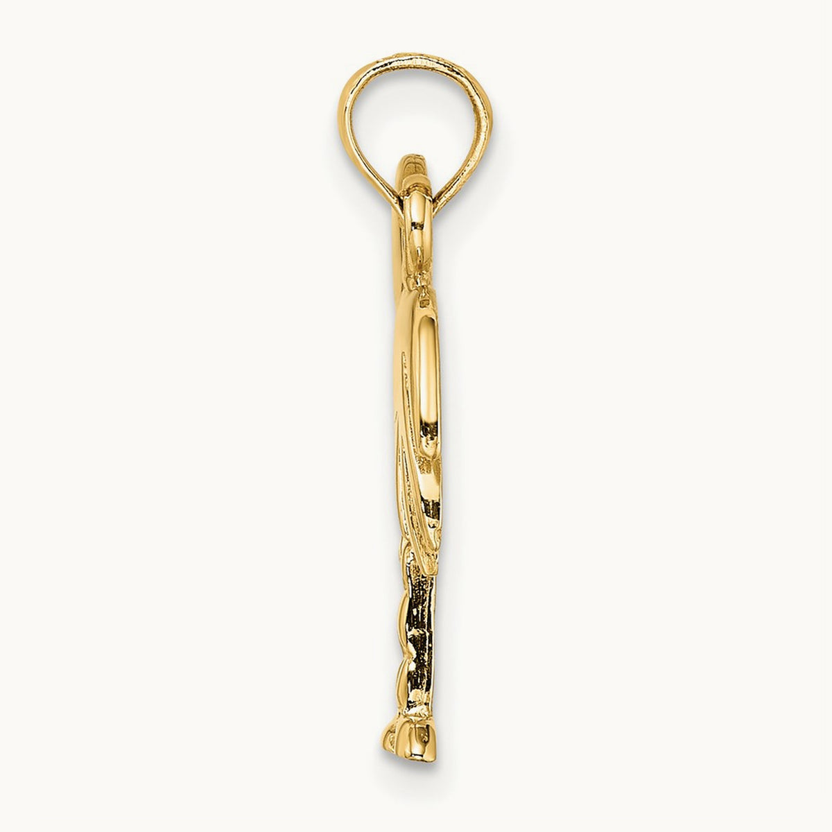 Polished Charleston Palm Tree Charm — 14K Yellow Gold