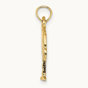 Polished Charleston Palm Tree Charm — 14K Yellow Gold
