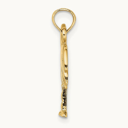 Polished Charleston Palm Tree Charm — 14K Yellow Gold