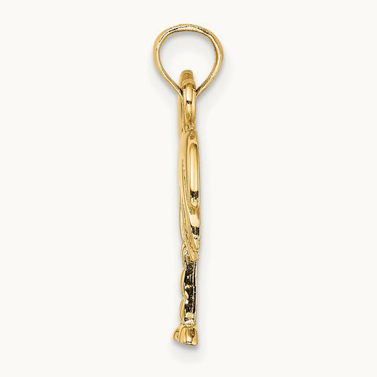 Polished Charleston Palm Tree Charm — 14K Yellow Gold