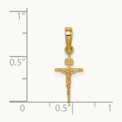Small INRI Crucifix Pendant, 14K