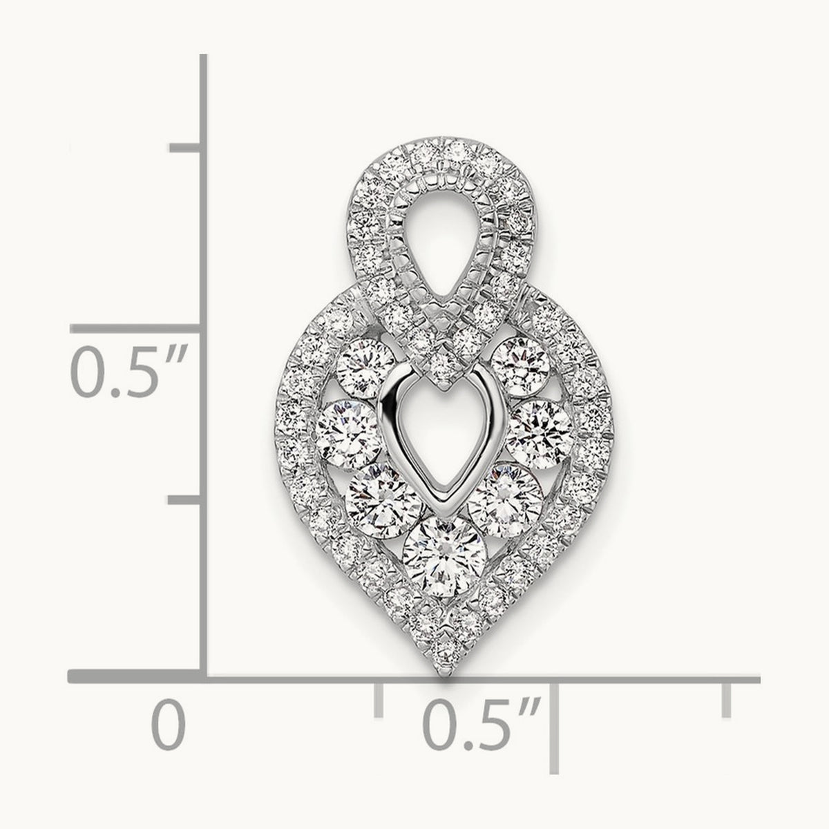 Polished Diamond Fancy Chain Slide, 14K White Gold