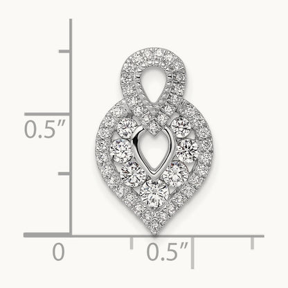 Polished Diamond Fancy Chain Slide, 14K White Gold