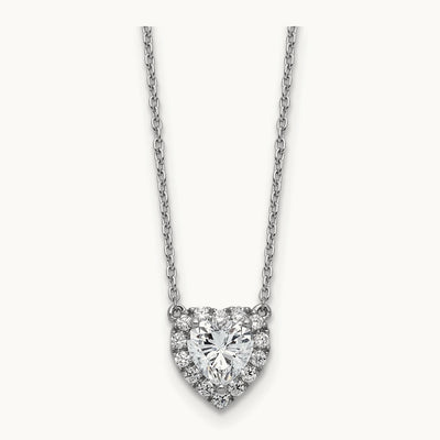 Halo Heart Necklace, 1.25 ct tw Lab-Grown Diamond