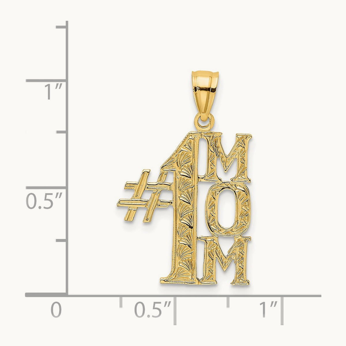 #1 MOM Vertical Charm, 14K