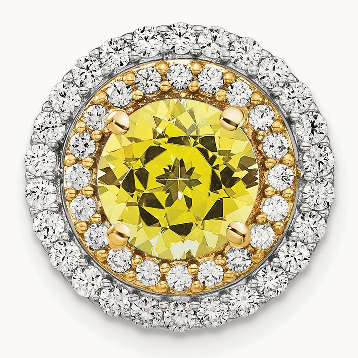 Created Yellow Sapphire Chain Slide, 0.50 ct tw Lab-Grown Diamond