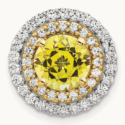 Created Yellow Sapphire Chain Slide, 0.50 ct tw Lab-Grown Diamond