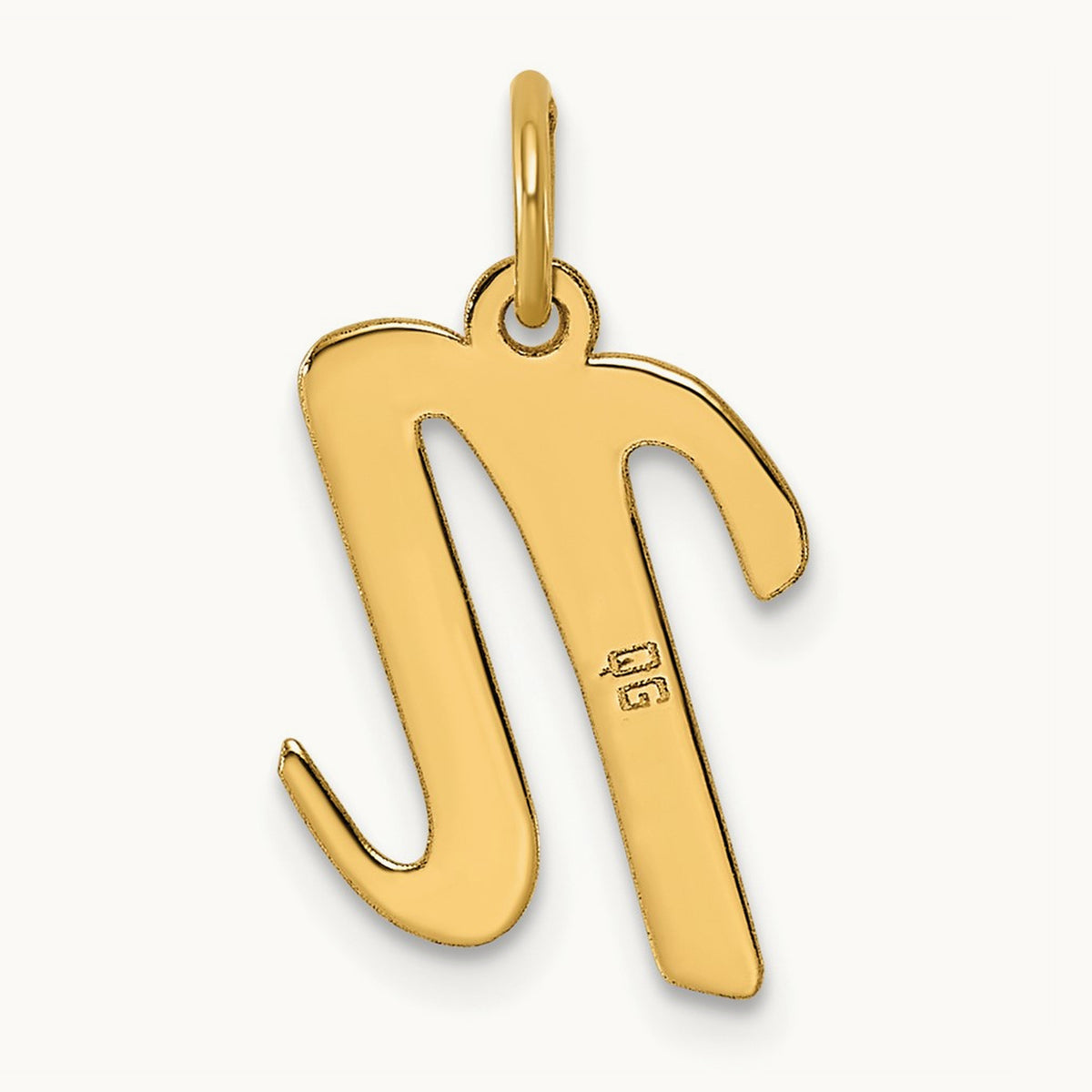 Medium Script Initial Charm — 14K Yellow Gold, N