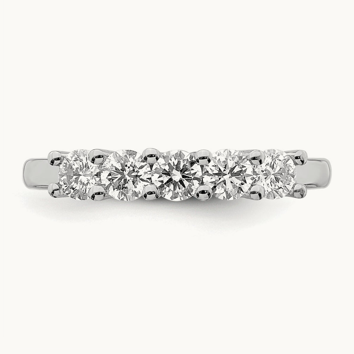 5-Stone Diamond Band, 14K White Gold