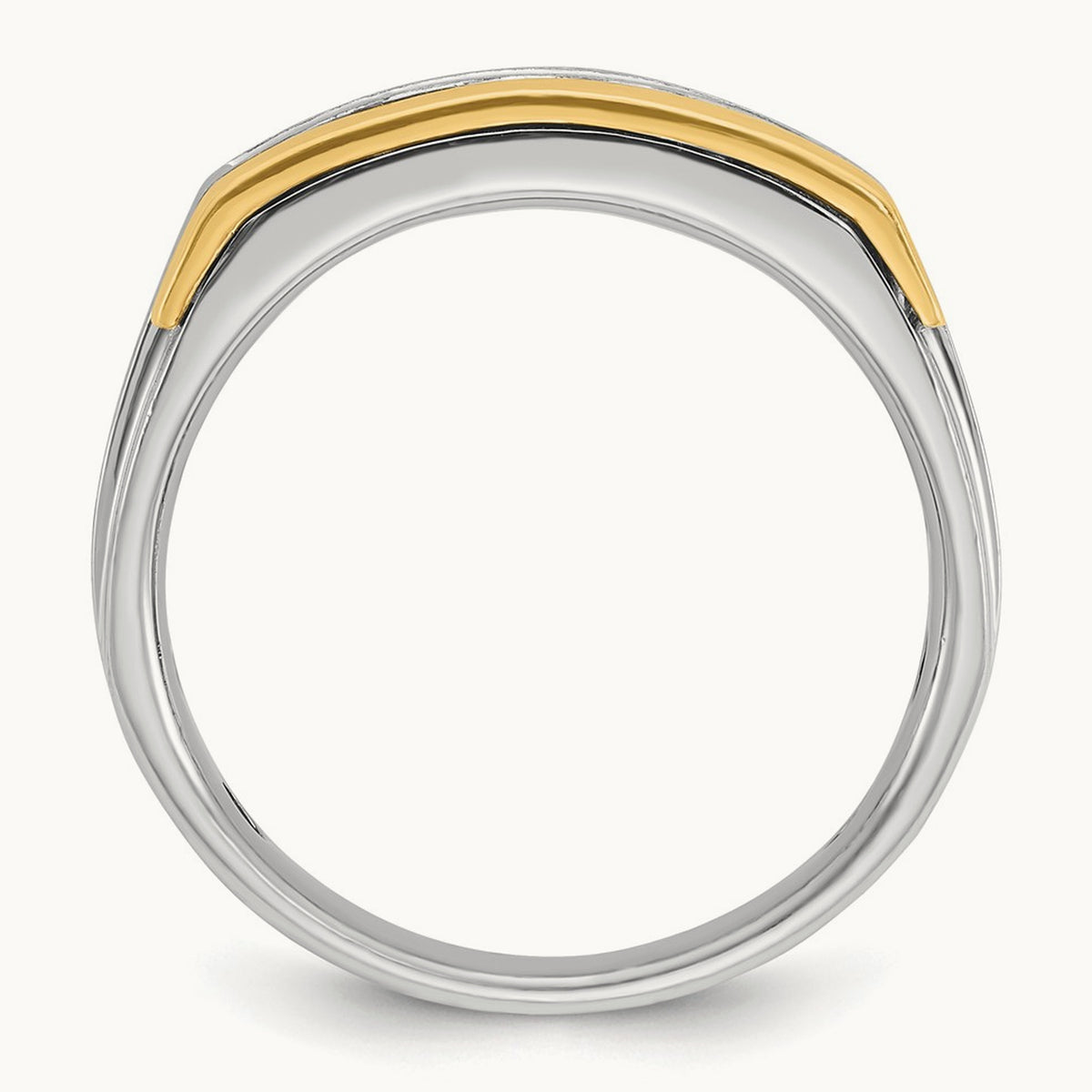 IBGoodman Men's Polished & Satin 5-Stone Diamond Ring, 14K Two-tone