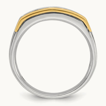 IBGoodman Men's Polished & Satin 5-Stone Diamond Ring, 14K Two-tone