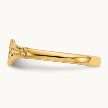 Polished Oval Baby Ring, 14K Gold
