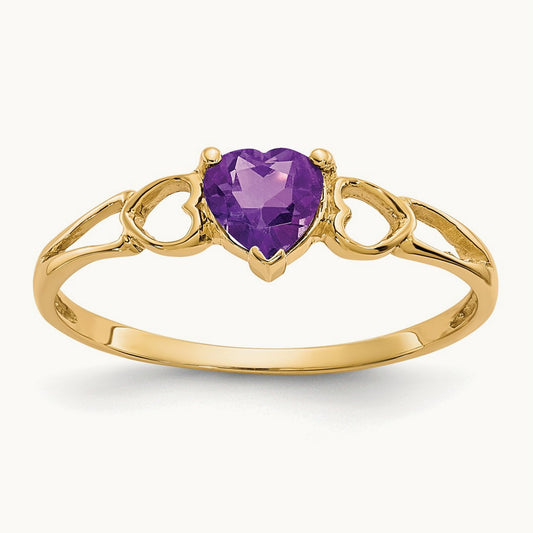 Amethyst Birthstone Ring, 14K