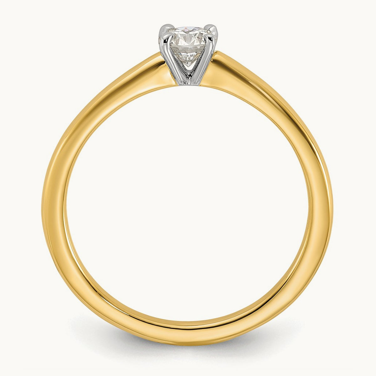 Round Solitaire Engagement Ring, 0.25-5.00 ct tw Lab-Grown Diamond — 1/4 ct, 14K Two-Tone