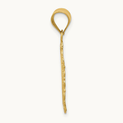 Solid Satin Polished Libra Zodiac Oval Pendant, 14K