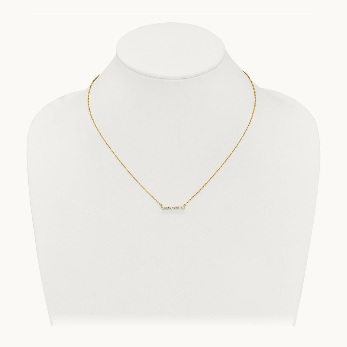 Diamond Bar 18 inch Necklace — 14K Yellow Gold, 0.32 ct