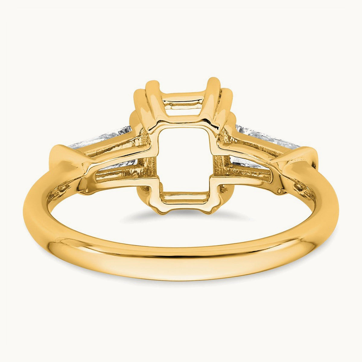 Emerald Center Semi-Mount Engagement Ring — 14K Yellow Gold, 3/4 ct, 7