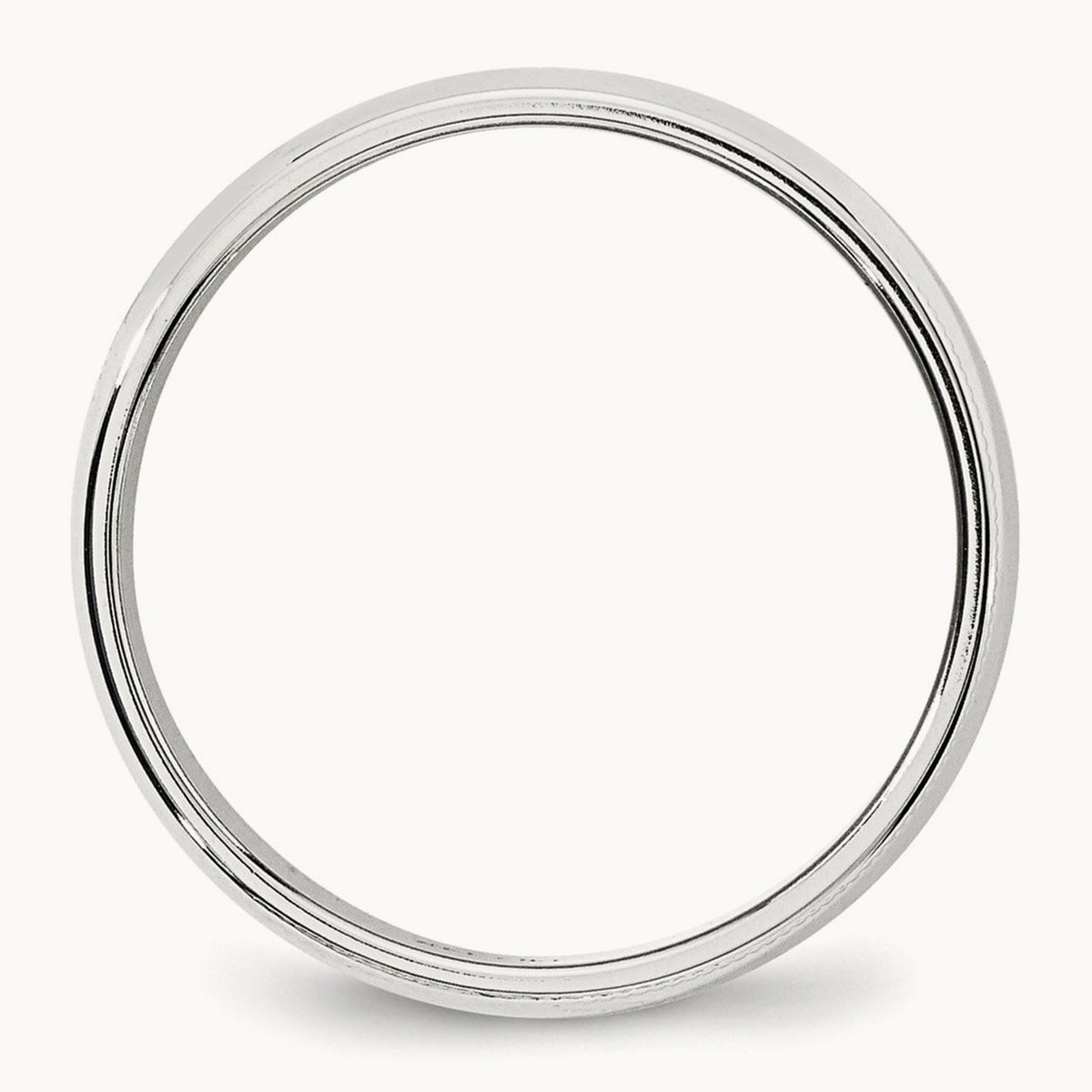 Milgrain Half Round Band, 6mm, 10K White Gold
