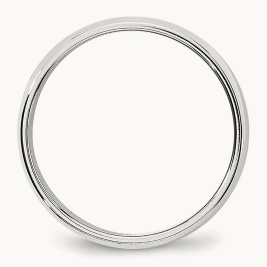 Milgrain Half Round Band, 6mm, 10K White Gold