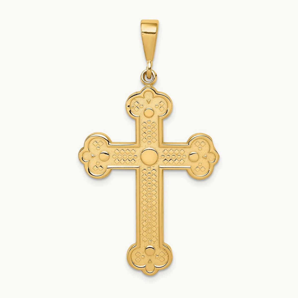 Budded Cross Pendant, 14K