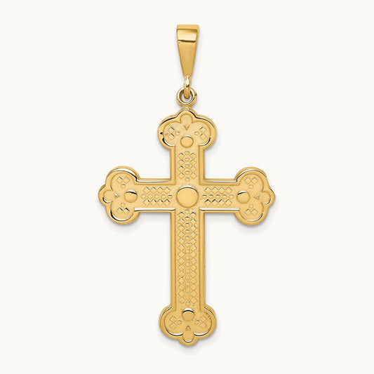 Budded Cross Pendant, 14K