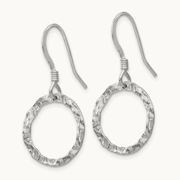 Rhod-pltd Textured Shepherd Hook Dangle Earrings — Leslie's — photo set