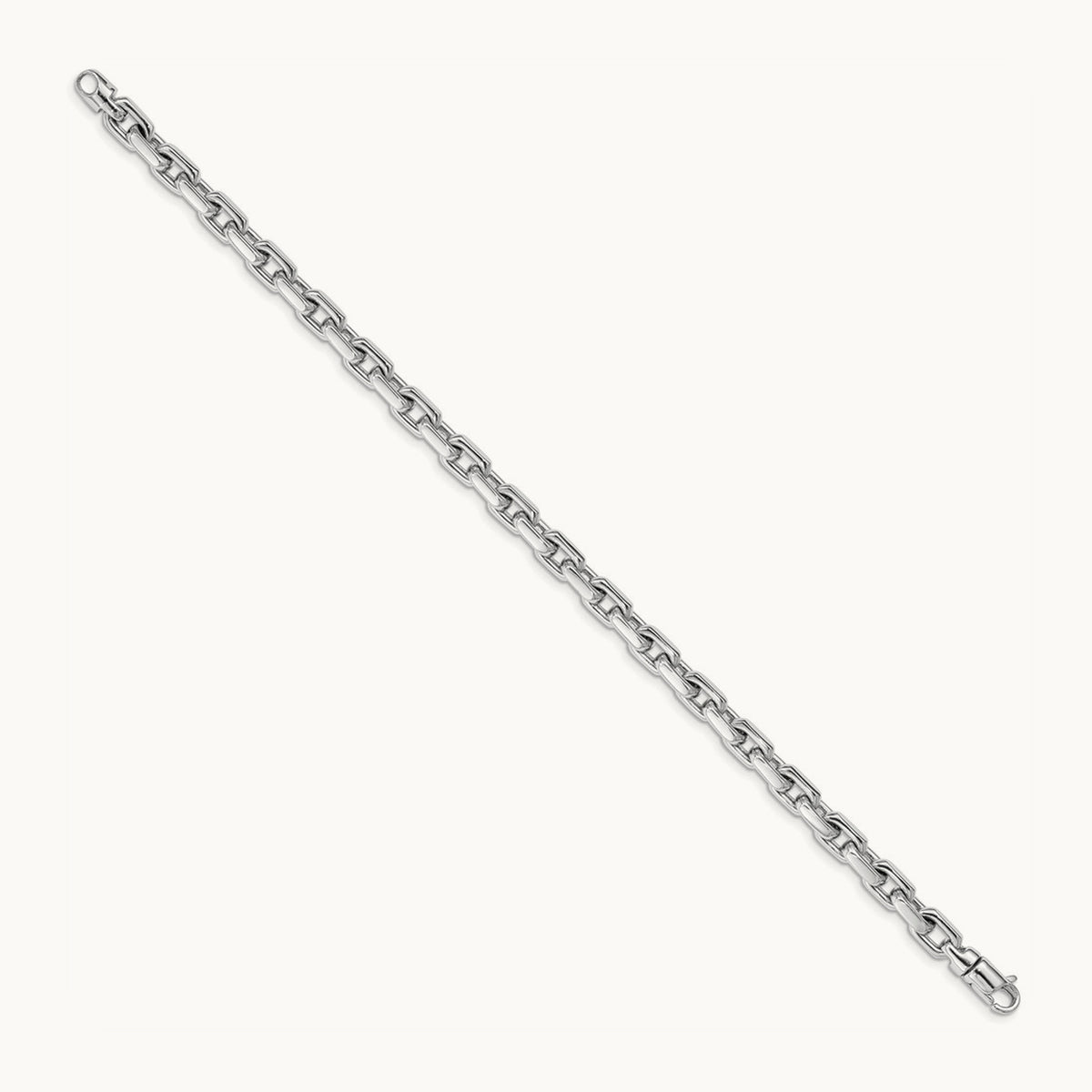 Hand-polished Fancy Link Bracelet, 5.3mm, 14K White Gold