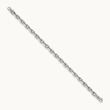 Hand-polished Fancy Link Bracelet, 5.3mm, 14K White Gold