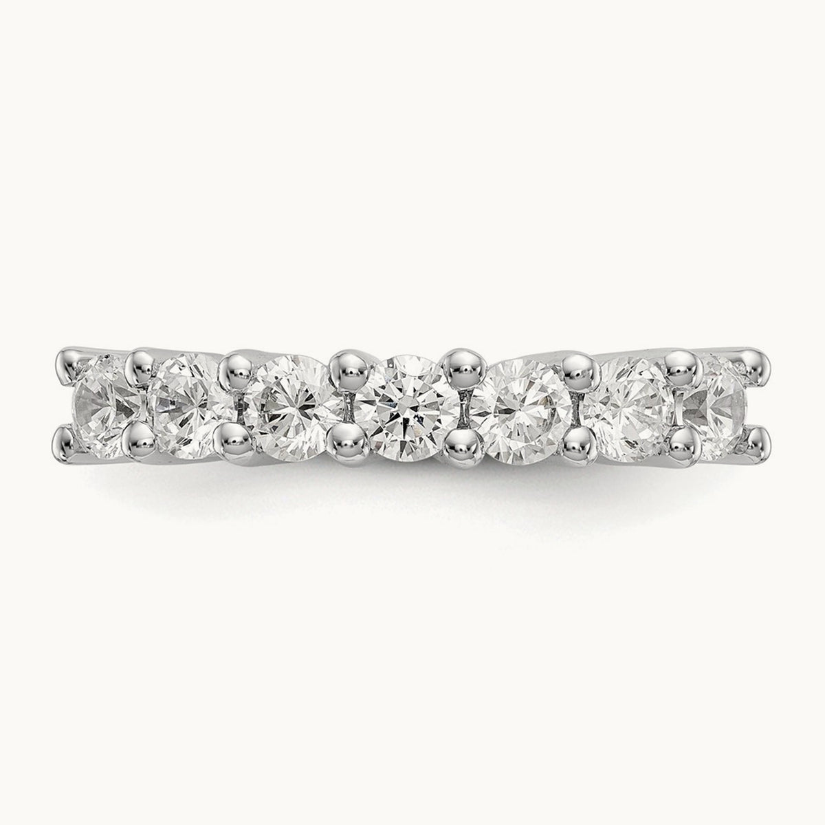 7-Stone Diamond Band, 14K White Gold
