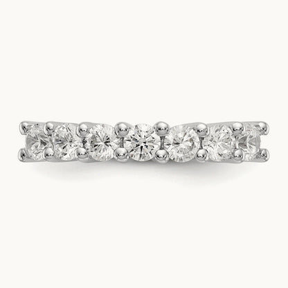 7-Stone Diamond Band, 14K White Gold