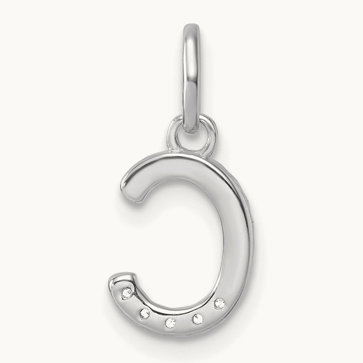 Twisted with Diamond Charm — 14K White Gold, C