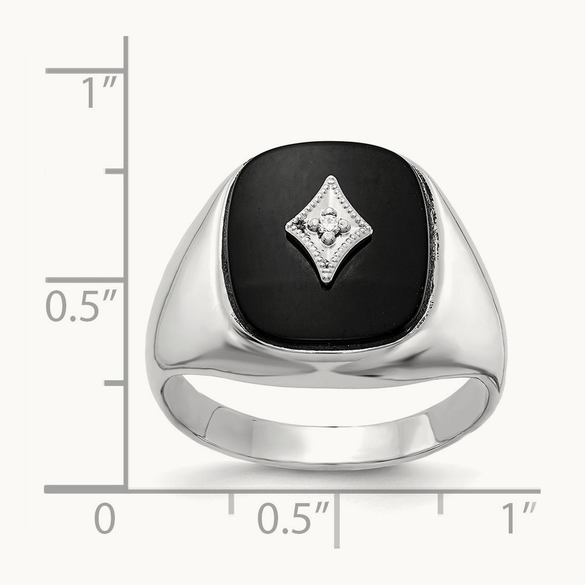 AA Diamond men's ring, 14K White Gold