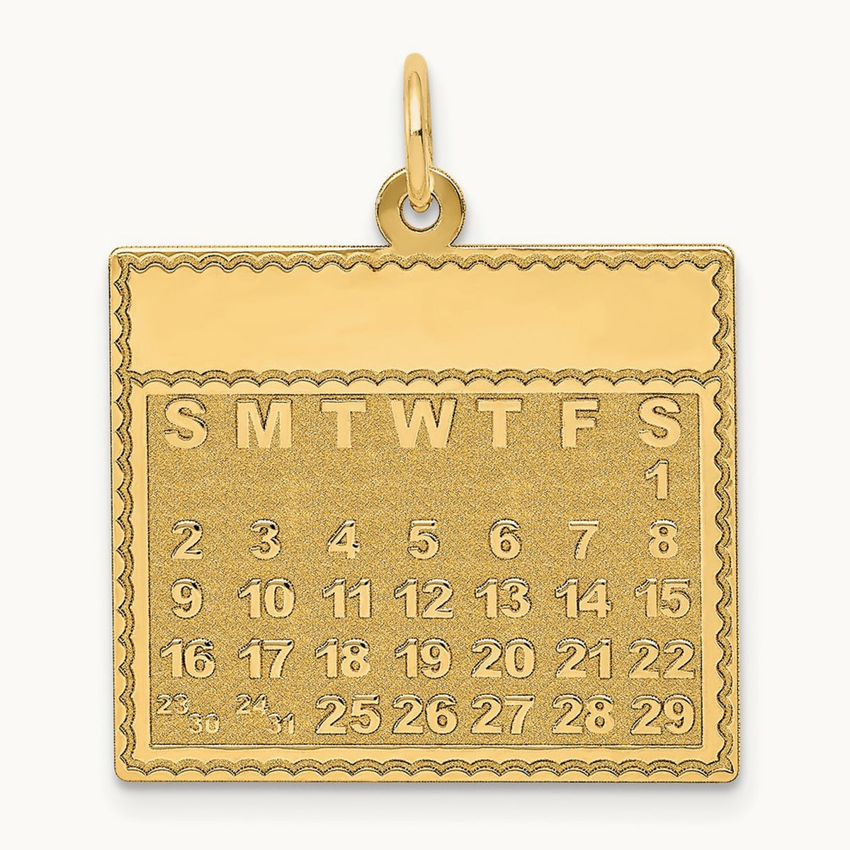 Saturday the First Day Calendar Pendant, 14K