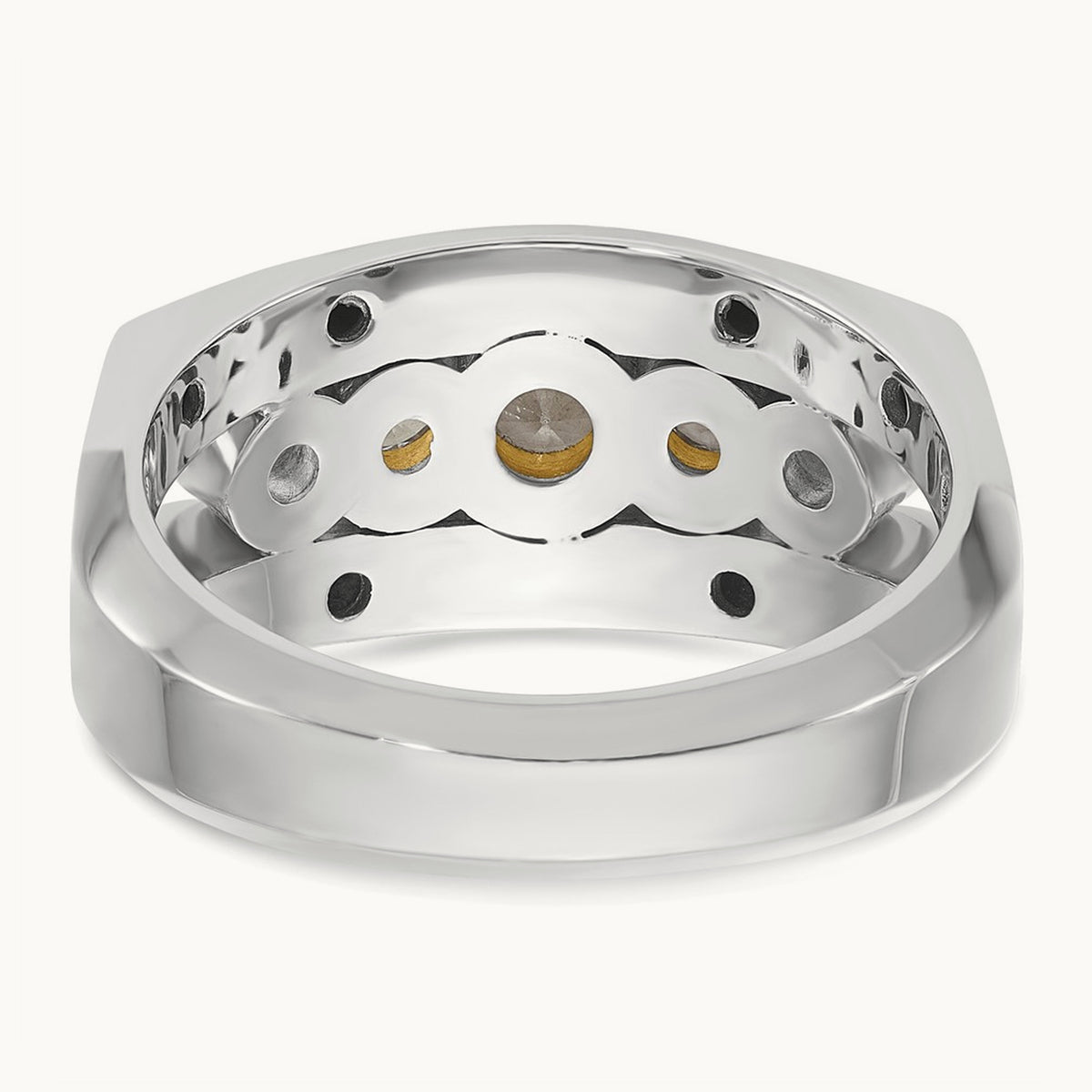 14ktt IBGoodman Men's Polished Graduated 5-Stone Diamond Ring