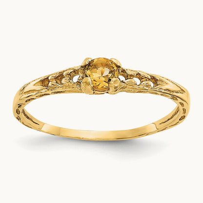 Madi K Citrine Birthstone Baby Ring, 3mm, 14K