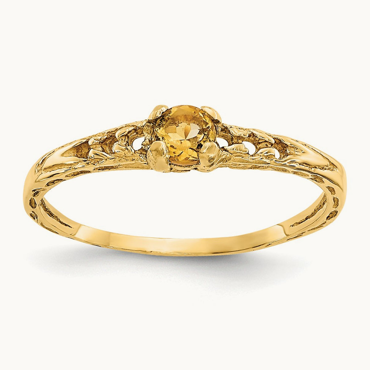 Madi K Citrine Birthstone Baby Ring, 3mm, 14K