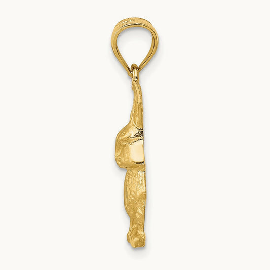 Diamond-cut Rabbit Pendant, 14K