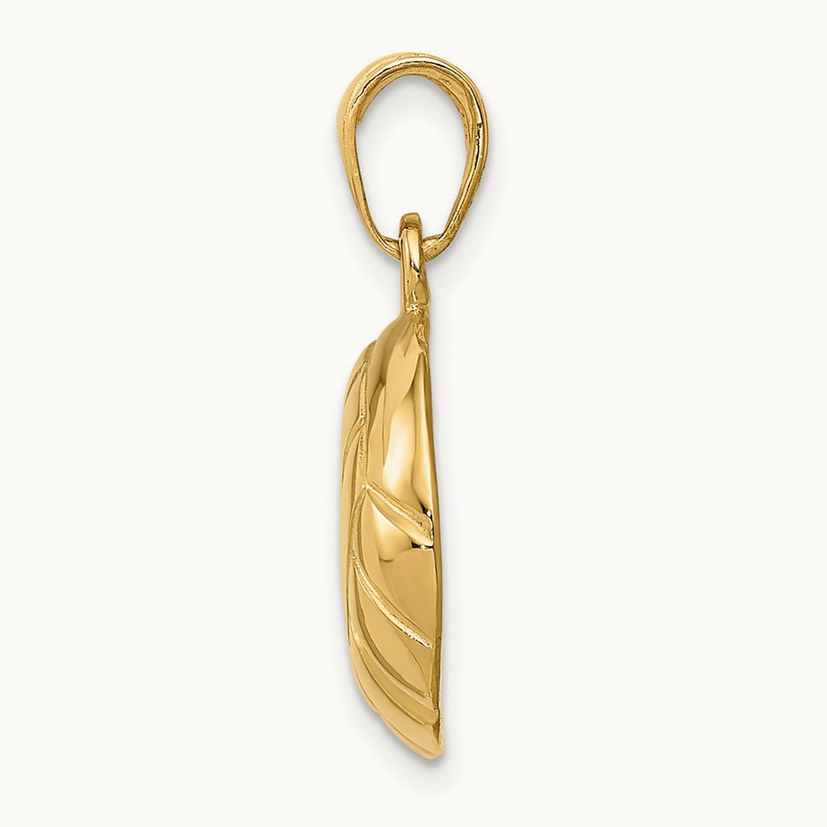 Polished Open-Backed Volleyball Pendant, 14K