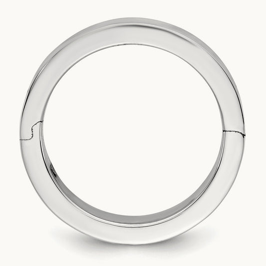 CLIQ Hinged Flat Wedding Band, 8mm, 14K White Gold