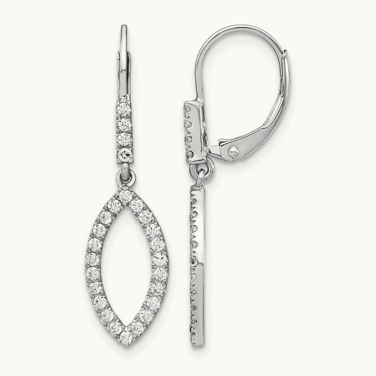 Dangle Leverback Earrings, 0.50-0.75 ct tw Lab-Grown Diamond