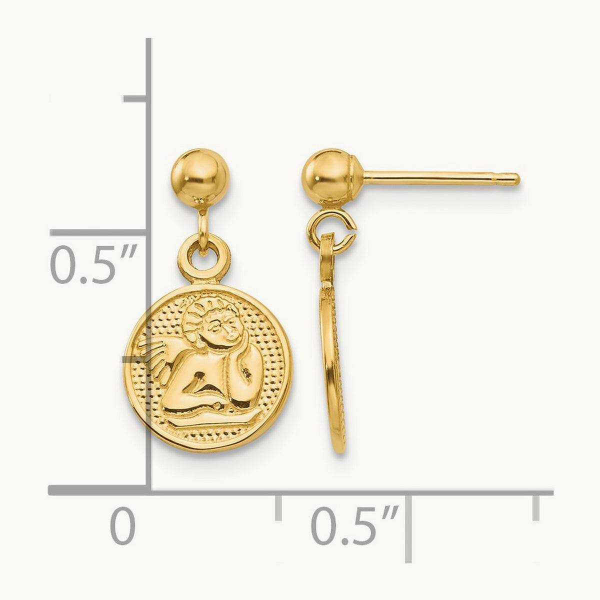 Polished Raphael Angel Earrings, 14K