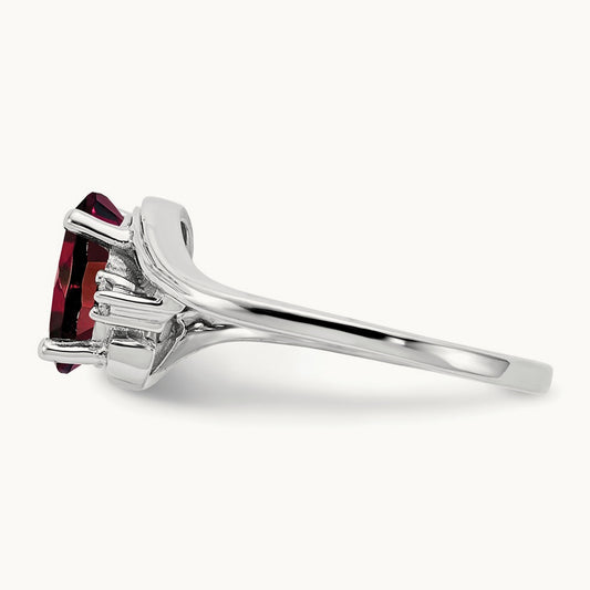 Oval Garnet AA Diamond ring — photo set