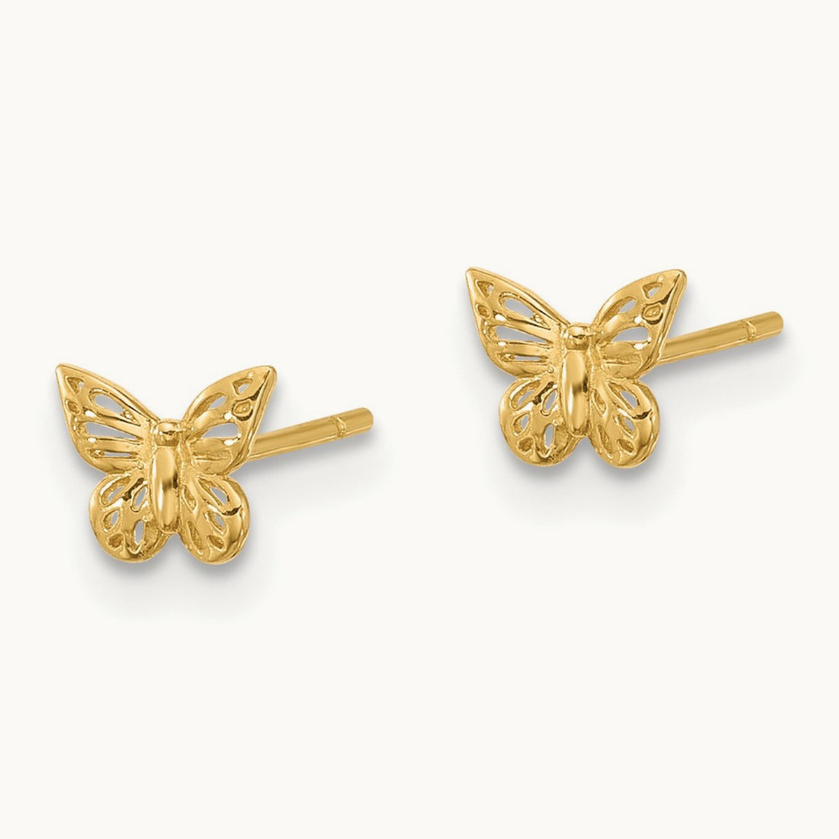 Polished Butterfly Post Earrings — 4.9mm